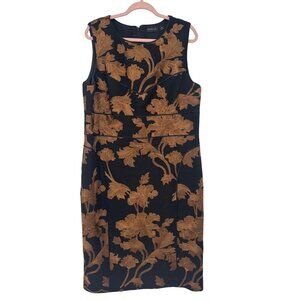Carlisle Collection Black gold Floral Sleeveless Dress Imperial Size 16  womens